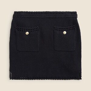 J. Crew Black Knit Skirt with Gold Buttons